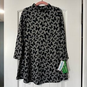 NWT Carter's Charcoal Dress with Black Butterfly Design - Size 8